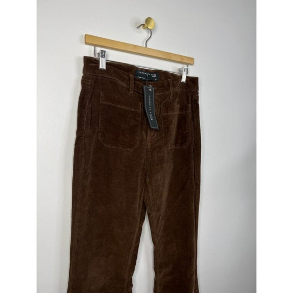 Veronica Beard Sheridan Bell Bottom Corduroy Jeans Women's Brown Size: 28 NWT - Picture 3 of 8